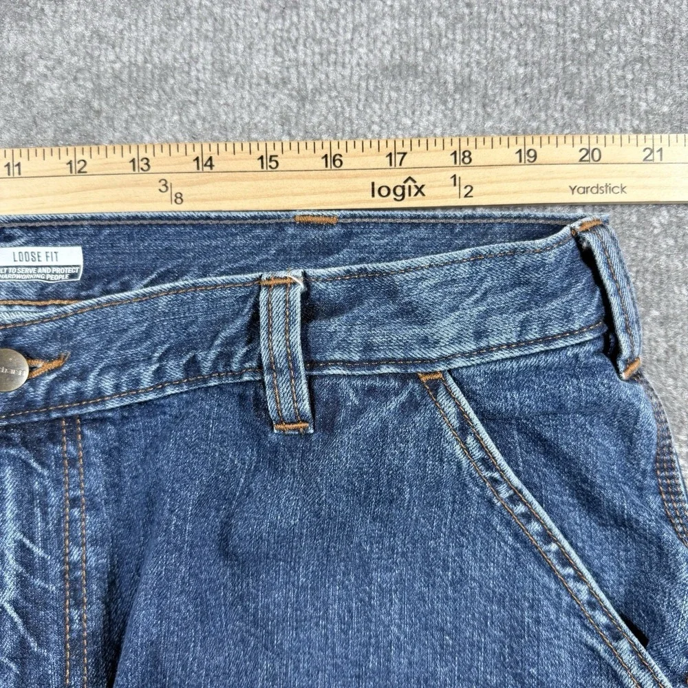 Carhartt Jeans Men's 40x32 Blue Denim Carpenter Loose Fit‎ Utility Workwear